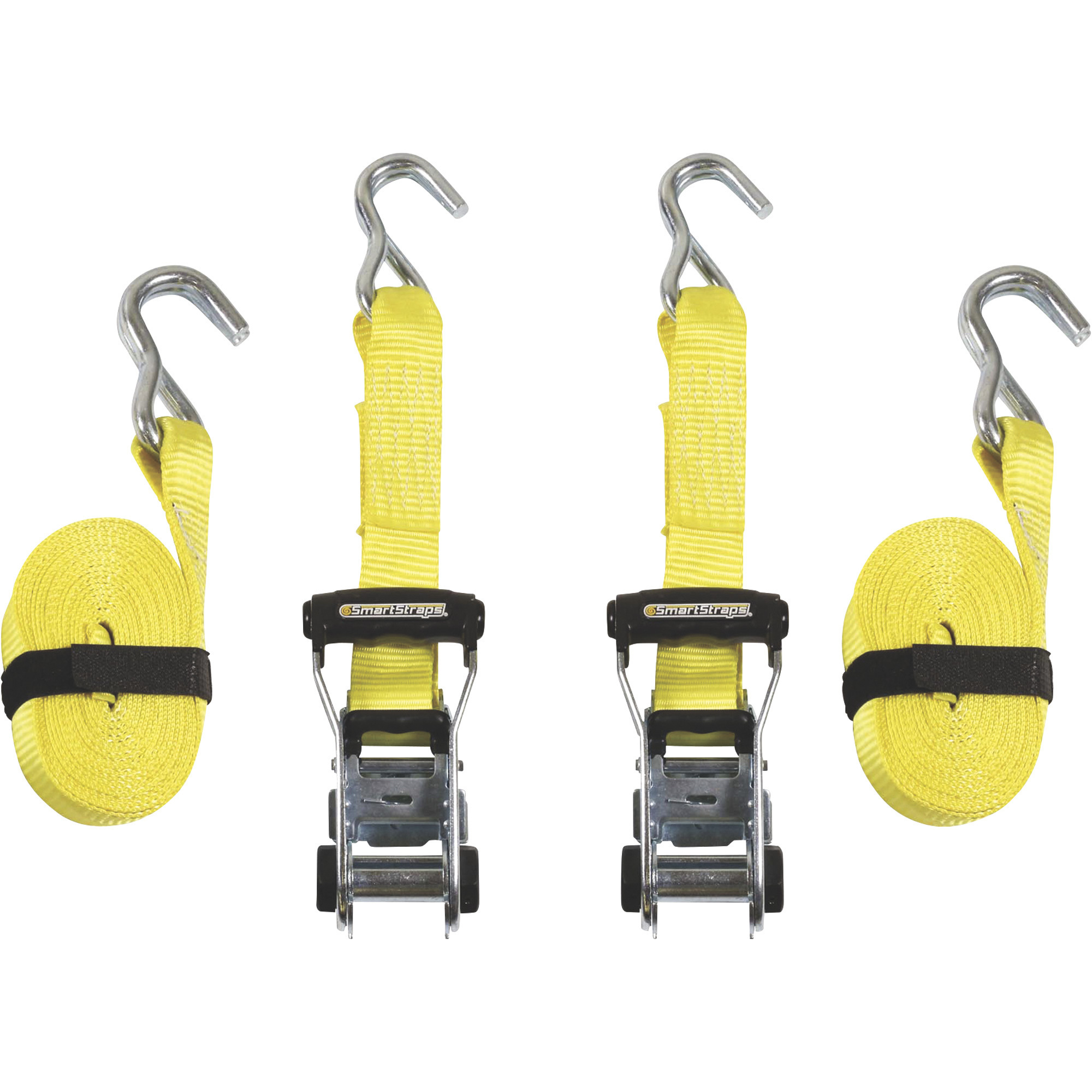 SmartStraps Commercial-Grade RatchetX J-Hook Tie-Down, 14ft. x 1 1/2in., 2 Pack, 5,000-Lb. Breaking Strength, Model# 159
